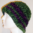 Green and Purple Chenille Hat