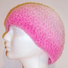 White-to-Pink Bouclé Hat