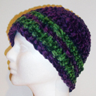 Purple and Green Chenille Hat